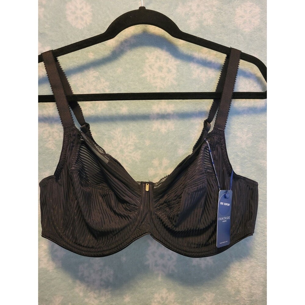 Fantasie Black Underwire 40D Unlined Side Support Full Coverage Bra Lingerie